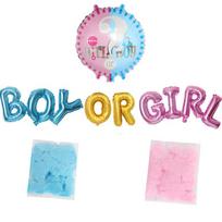 Boy Or Girl Gender Reveal Aluminum Film Letter Balloon Set Boy Girl Gender Reveal Balloon 1 white