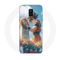 Phone Case - MANIACASE - Samsung Galaxy A8 2018 - Silicone - Flexible - Akira Toriyama Son Goku Falls juoda