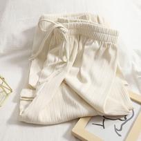 Women's Pants Solid Color Ultra-thin Wide Leg Pants To Wear The Basic Section Straight Casual Pants XS balta
