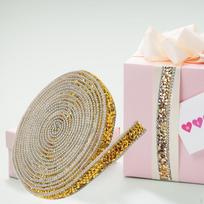 Kaspinėlių blizgučiai Scrapbooking rankdarbiai, „pasidaryk pats“ meno lipdukas, dekoravimo lipdukas vonios kambario batams geltona