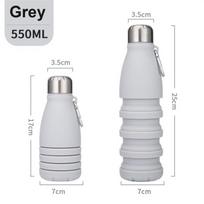 Silikoninio apvalkalo teleskopinis vandens puodelis Daugiafunkcis nešiojamasis teleskopinis sulankstomas vandens butelis, skirtas laipiojimo sportui lauke 550 ml 550ML white
