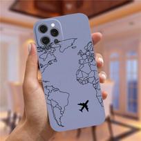 Luxury Popular Planes World Map Travel Silicone Phone Case For iPhone 11 12 Pro XS MAX X XR 7 8 SE 2020 13 Mini Candy Soft Cover iPhone 13pro max