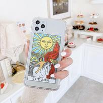 INS Raganos Mėnulis ir Saulė Taro Paslapties Totemas Minkštas Silikoninis Telefono Dėklas Apvalkalas iPhone SE2 7 8 Plus X XR XS 11 12 13 Pro MAX iPhone 18 Pro Max beige