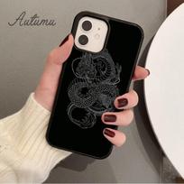 DRAKONŲ Tatuiruotė Minkštas telefono dėklas iPhone 11 12 13 14 Pro Max mini X XR XS SE 2020 6S 7 8 Plus Samsung Galaxy S21 S22 Dangtelio korpusas Samsung S22ultra black