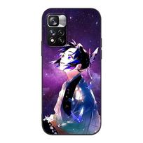 Demon Slayer Kimetsu No Yaiba Case for Xiaomi Redmi Note 10 9S 11 9 8 11E Pro K40 Silicon Black Phone Cover 9C 9A 8T 7 7A 10C 9i Redmi K40 black