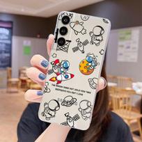 Clear Case For Samsung Galaxy S22 S20 FE S21 S10 S9 Plus Note 20 Ultra 10 Lite 9 Soft TPU Phone Shell Astronauts Cosmonaut Cute Samsung S22 5G white