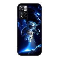 Mėnulio astronautas Kosmoso mados dėklas Xiaomi Redmi Note 9S 9 11 10 8 Pro 9C 9 K40 9A 7 8T 7A 9T minkštas silikoninis juodas telefono dėklas Redmi Note 11