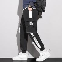 Vyriškos Cargo kelnės Kasdienės Hip Hop Kontrastingų spalvų Daug kišenių Kelnės Gatvės mada Techwear Sportinės kelnės Dideli dydžiai 7XL 6XL black