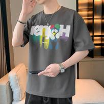 Men's Short-sleeved T-shirt Summer New Hong Kong Style Youth Trend Loose Casual with Ins Thin Clothes M