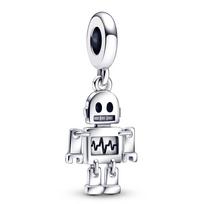 Originalus punk stiliaus robotas blizgantis naminių kačių galvosūkių pakabukas, skirtas pasidaryk pats, apyrankės karoliai, dovanos, madingi papuošalų priedai white