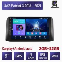 For UAZ Patriot 3 2016 - 2021 Car Radio Multimedia Player Navigation GPS WIFI Stereo Auto Android Carplay 2 Din 4+64GB 2+32GB