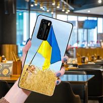 Telefono dėklas, skirtas Huawei P40 P30 P20 P Smart Z P10 Mate 30 20 10 Lite Pro Black Cover Funda 3D Atgal Trend Ukrainian flag Huawei P40