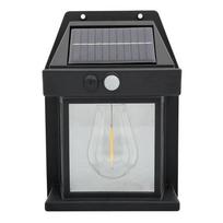 Solar tungsten filament wall lamp, courtyard lamp, outdoor waterproof LED courtyard night lamp garden Illuminating light BLACK-700LM gray