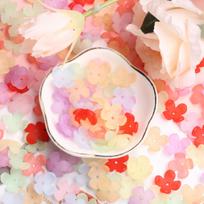 Beads Acrylic 200pcs Bracelet Necklace 15mm Handmade Fashion 4-petal Flower Floret Receptacle Materials Warm Color Frosted DIY Jewelry Accessories 200pcs įvairiaspalvis