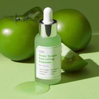 SUNGBOON EDITOR Žaliųjų pomidorų poras pakelianti ampulė, drėkinamoji, Kbeauty, korėjietiška kosmetika, mėginys 30 ml green