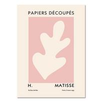 Abstraktaus Matisse paveikslo muziejaus parodos drobės plakatas Retro gėlės spalvingi lapai dekoratyvinis spaudinys biuro interjero kambario dekoras 21x30cm No Framed gray