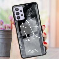 Twelve Constellations Glass Case For Samsung Galaxy A52 A71 A50 A51 A70 A21s A31 A72 A10 A12 A30 A22 5G Phone Cover Samsung A73 5G gray