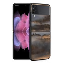 Luxury Case For Samsung Galaxy Z Flip 4 3 5G Black PC Hard Phone Cases Fashion Back Cover ZFlip Funda Cool Mountain Peak Shell Samsung Z Flip 4 5G