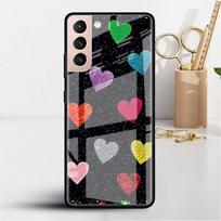 MEILĖ Širdelė Stiklinis dėklas Samsung Galaxy S22 S20 FE S21 Plus Telefonui Dangtelis S10 5G S9 Note 20 Ultra 10 Lite Korpusas Samsung Note 9 gray