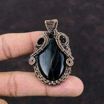 Nellite Gemstone Pendant Copper Wire Wrapped Jewelry Handmade Pendant Copper Wire Pendant Nellite Jewelry Latest Design Pendant Gift For Her black