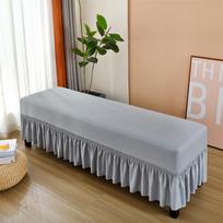Sijonuotas suoliuko užvalkalas Elastinis spandekso pianino kėdės užvalkalas Ilgo pufiko užvalkalas Uniform Size