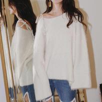 Off-shoulder Soft Waxy Christmas Sweater Women's Autumn and Winter Retro Soft Sexy Style Design Feeling Sweater S balta