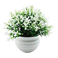 1 Set Artificial Plant Pot Ornamental Photo Props Plastic Desktop Fake Grass Plants for Outdoor balta