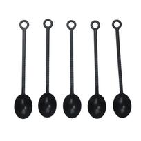 Plastikinės medžiagos arbatinių šaukštelių praktiškas 21 cm ilgis 5 vnt./kompl. gray