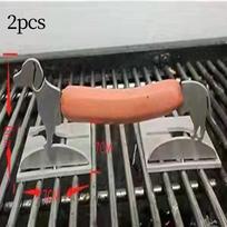 2 vnt. šunų kepimo grotelės, kepsninės iešmai, lengvi, nerūdijantys iešmai, BBQ skirti black