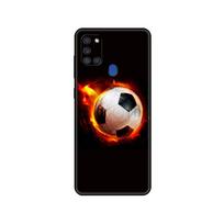 Black tpu Case For Samsung Galaxy A50 50S A30S A10 A01 A11 A21S A31 A41 A51 A71 M21 M30S S10 LITE Cover Fire Football Samsung A01