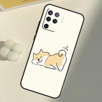 Cute Shiba Inu Case For OPPO A74 A94 A54 A1K A15 A16 A52 A72 A83 A91 A93 A53S A5 A9 A31 A53 2020 Cover OPPO A5 2020 beige