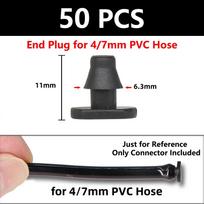 50 vnt. Barbos jungtys Drėkinimo priedai Lašelinio drėkinimo barbos jungtys 4/7 mm vamzdeliams Gėlių vazonams Sodo vejai 50pcs black