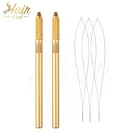 Hair Extension Tool Detachable Handle Hair Pulling Loop Threader Hair Extension Looper for Micro Beads Pulling Needle white
