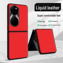 Huawei P50 Pocket Liquid Leather Case: Anti-Fall & Anti-Fouling Protective Cover Huawei P50 Pocket raudona