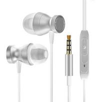 Laidinės ausinės į ausį telefonui su mikrofonu, 3,5 mm lizdas, standartinės, stereo, profesionalios sidabras