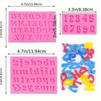 3pcs Letter Molds for Chocolate Covered Strawberries, Silicone Uppercase Lowercase Alphabet Number Fondant Mold for Making Candy, Cake Decorations pink