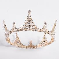 New bridal European baroque handmade round crown millet bead headdress wedding dress accessories