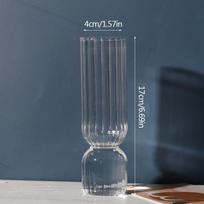 Nordic Glass Flower Vase Transparent Flower Plant Pot Arrangement Terrarium Modern Living Room Home Office Desktop Ornament gray