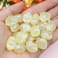 30 vnt. 17,5*17,5 mm želė spalvos akrilo persiko širdelės formos laisvi karoliukai DIY papuošalų aksesuarai apyrankių, auskarų gamybai geltona