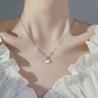 S925 Sterling Silver Necklace Women's Safety Longevity Lock Light Luxury Minority Summer Trendy Auspicious Cloud Clavicle Chain 925