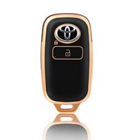 TPU Smart Remote automobilio raktų dėklo dangtelis, skirtas Toyota Perodua Malaysia automobilio raktų apsaugai automobilio raktų pakabukas, 2 mygtukų raktų pakabuko apsaugai black