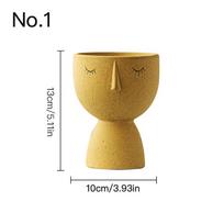 Creative Doll Flower Pot Succulent Pot Ceramic Planter Home Decor Desktop Ornament Garden Decoration Bonsai Plant Pot No.1