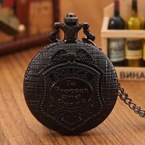 Fashionable Classic Men's Watch Creative Black Quartz Pocket Watch Retro Pendant Full Hunter Chain Antique Style Neutral Necklace Gift brown