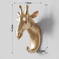 1 vnt. raktų kabykla Creative American Kabantis Sieninis laikiklis Tvirtas besiūlis priklijuojamas kabliukas Dekoratyvinis kabliukas Gyvūnų kabliukai Golden/Giraffe