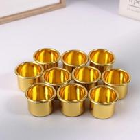 10 vnt. Mini apvalus žvakių indelis auksinis DIY žvakidžių gamybos padėklo laikiklio konteinerio priedas aliuminis namų vakarėlio dekoro dalys 10pcs