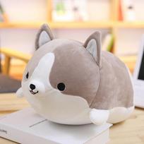 Miela korgių šunų pliušinė lėlė, prikimšta minkštų gyvūnų šunų animacinių filmų pagalvė Puiki dovana vaikams Kawaii Valentino Brinquedos 30cm pilka spalva