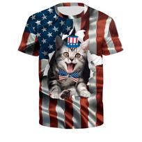 Star Spangled Banner Series 3D Printed Men's Casual Short sleeved T-shirt Cross border New Men's T-shirt S