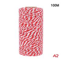 100M/Roll Bakers virvelė medvilninių virvelių virvė namų dekoravimui. Dovanų įpakavimas red