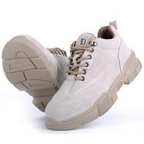 Anti-smashing and Anti-piercing Anti-velvet Cowhide Labor Insurance Shoes Steel Bag Head Safety Shoes 46 white