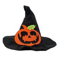 Witch Hat Adjustable Lightweight Breathable Bat Pumpkin Design Pet Headdress Cosplay Prop